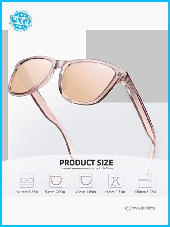 Polarized Square Sunglasses Classic Retro Trendy Unisex Casual UV400 Protection main image 6